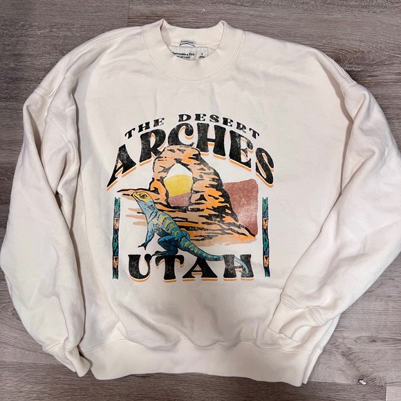 Abercrombie & Fitch Unisex National Park Arches Utah Graphic Crewneck Sweatshirt - Picture 2 of 2